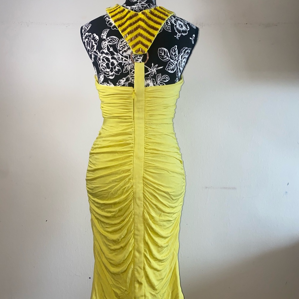Yellow Versace jeans couture dress